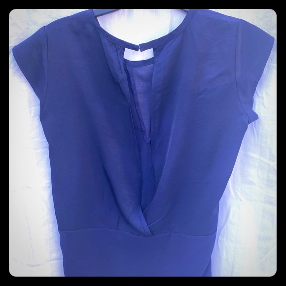 Navy Top with Cutout Back - Picture 1 of 3